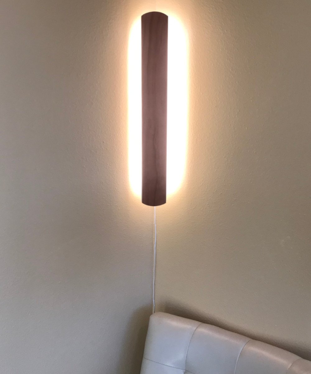 3"W Solid Wood Hover Plank Corner/Wall Accent Light Plug-In by Home